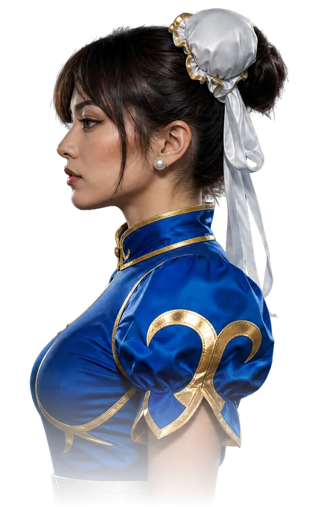Antes e depois: uma garota com roupa de casa e sua transformação em cosplay de guerreira